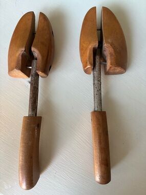 Pair of Vintage Wooden Shoe Stretchers - Brown